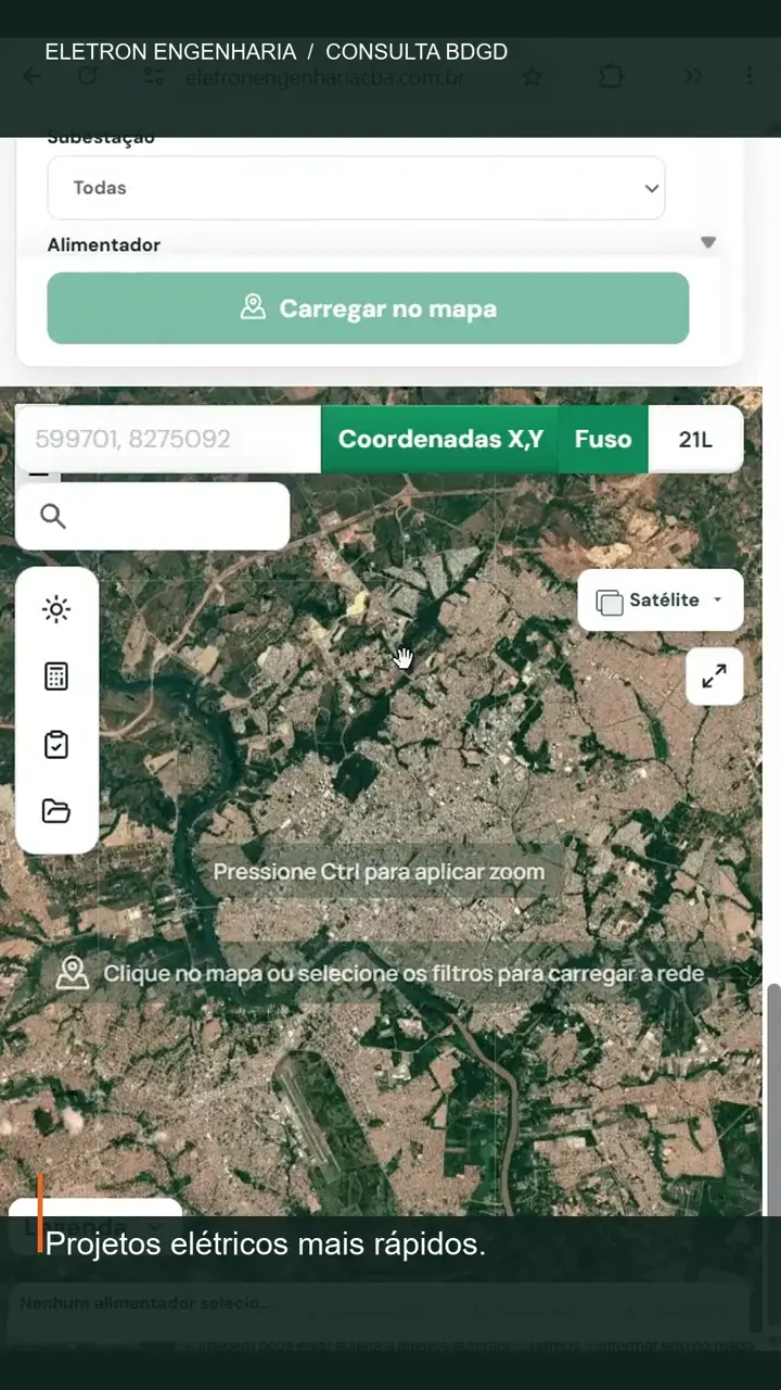 Tela do módulo Projetos